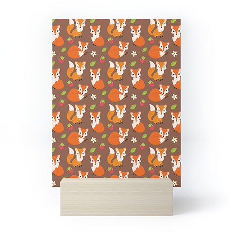 Avenie Woodland Fox Pattern II Mini Art Print