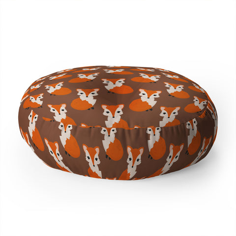 Avenie Woodland Fox Sitting Floor Pillow Round
