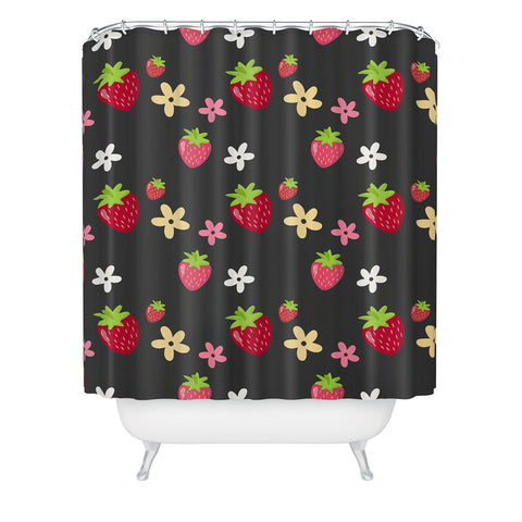 Avenie Woodland Strawberry Shower Curtain