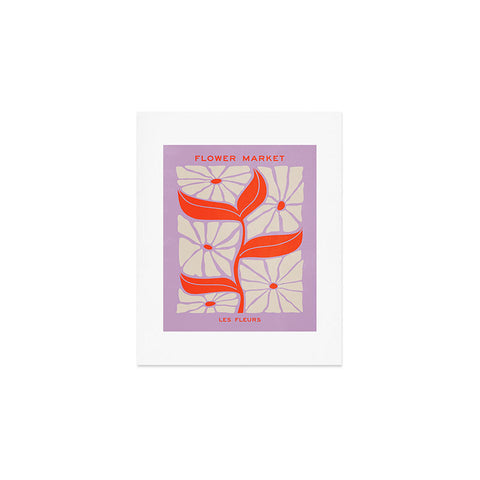 ayeyokp Plum Flamingo Les Fleurs Flower Art Print