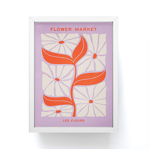 ayeyokp Plum Flamingo Les Fleurs Flower Framed Mini Art Print