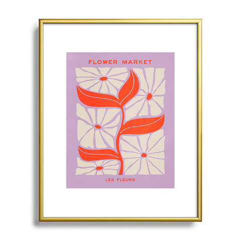 ayeyokp Plum Flamingo Les Fleurs Flower Metal Framed Art Print