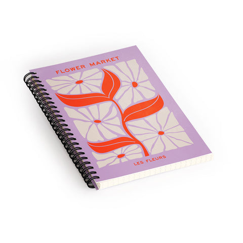 ayeyokp Plum Flamingo Les Fleurs Flower Spiral Notebook