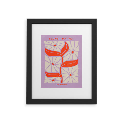 ayeyokp Plum Flamingo Les Fleurs Flower Framed Art Print