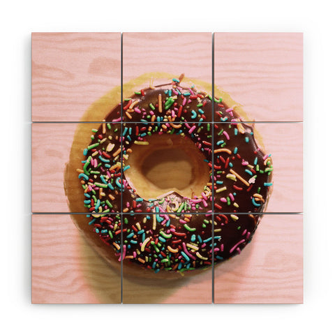 Ballack Art House Donut and pink Wood Wall Mural
