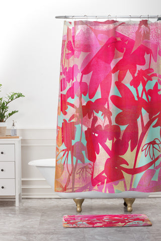 Barbara Chotiner Pinky Susan Florals Shower Curtain And Mat