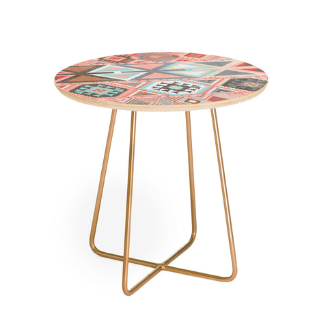 Becky Bailey Aztec Artisan Tribal in Pink Round Side Table