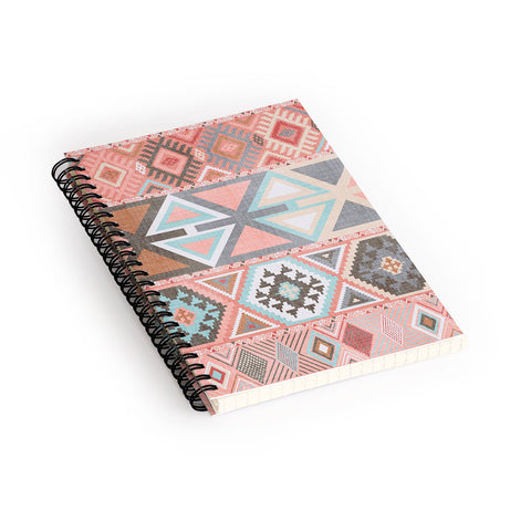 Becky Bailey Aztec Artisan Tribal in Pink Spiral Notebook