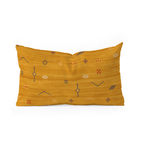 Becky Bailey Cactus Silk In Gold Oblong Throw Pillow