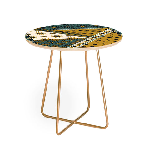 Becky Bailey Carol in Green and Gold Round Side Table