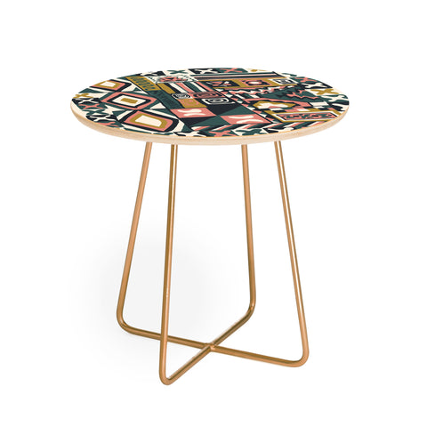 Becky Bailey Cosmo in Green and Gold Round Side Table