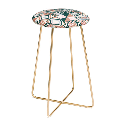 Becky Bailey Cosmo in Pink Multi Counter Stool