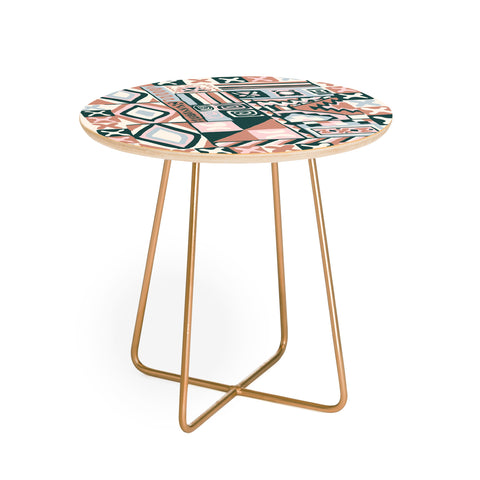 Becky Bailey Cosmo in Pink Multi Round Side Table