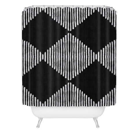 Becky Bailey Diamond Stripe Geometric Shower Curtain