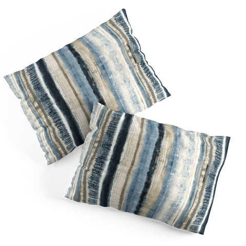 Becky Bailey Distressed Blue and White Pillow Shams