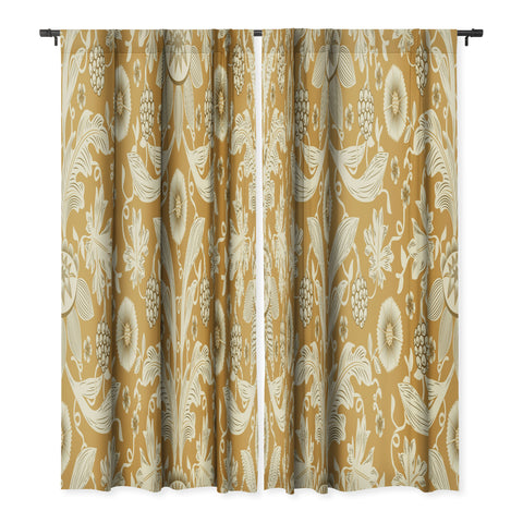 Becky Bailey Floral Damask in Gold Blackout Non Repeat