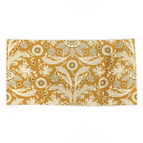 Becky Bailey Floral Damask in Gold Beach Towel