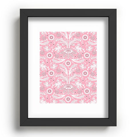 Becky Bailey Floral Damask in Pink Recessed Framing Rectangle