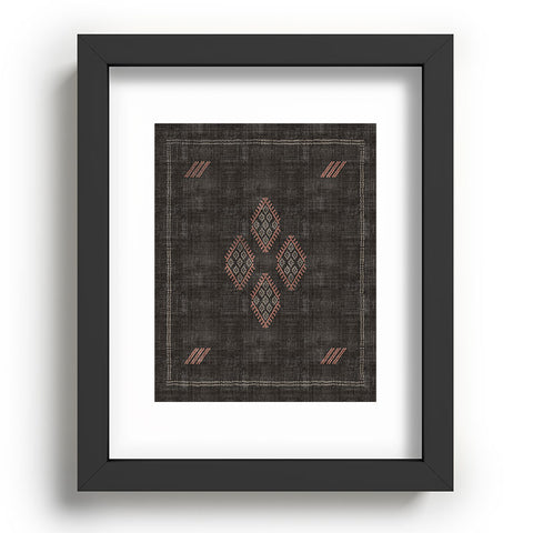 Becky Bailey Kilim in Black and Pink Recessed Framing Rectangle