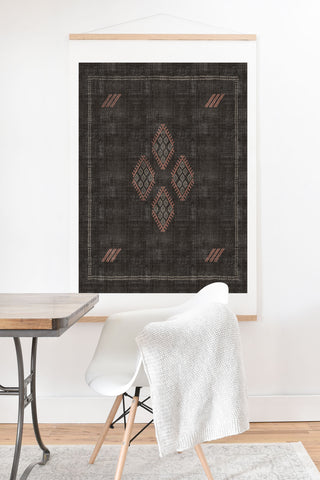 Becky Bailey Kilim in Black and Pink Art Print And Hanger