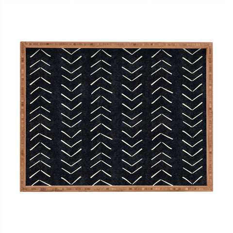 Becky Bailey Mud Cloth Big Arrows in Black and White Rectangular Tray