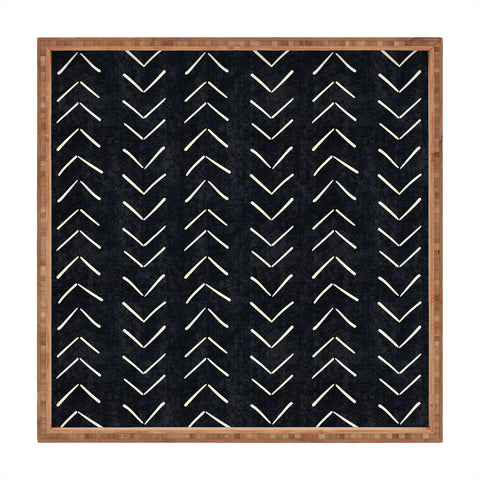 Becky Bailey Mud Cloth Big Arrows in Black and White Square Tray