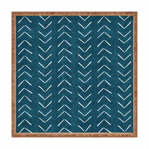 Becky Bailey Mud Cloth Big Arrows in Teal Square Tray