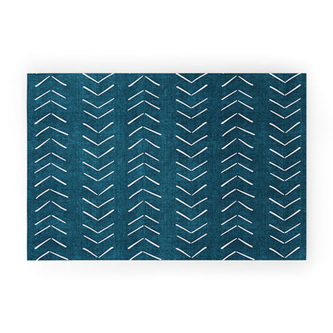 Becky Bailey Mud Cloth Big Arrows in Teal Welcome Mat