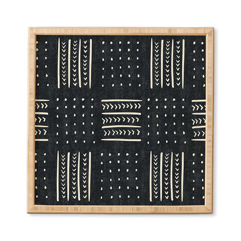 Becky Bailey Mud cloth in black and white Framed Wall Art