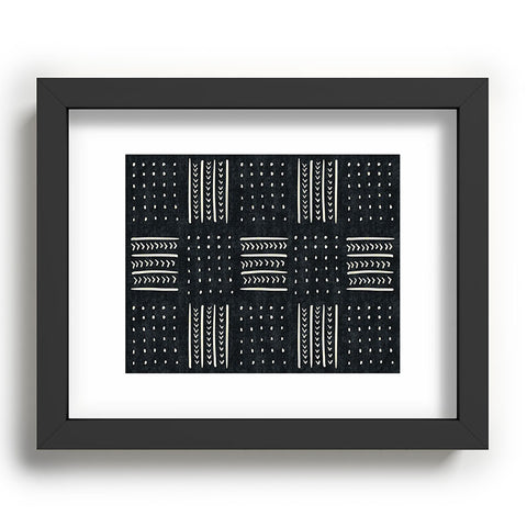 Becky Bailey Mud cloth in black and white Recessed Framing Rectangle