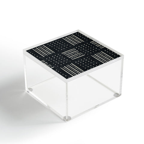 Becky Bailey Mud cloth in black and white Acrylic Box