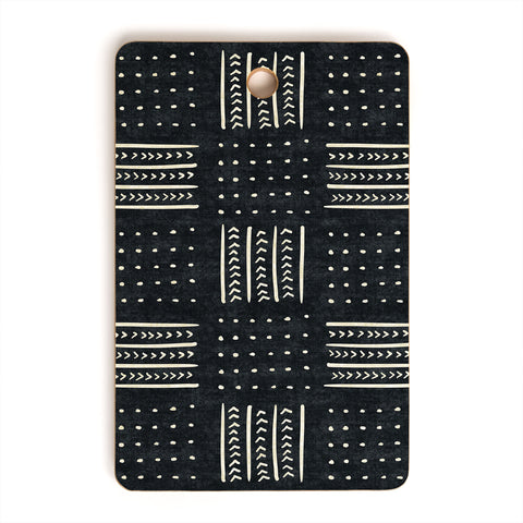 Becky Bailey Mud cloth in black and white Cutting Board Rectangle