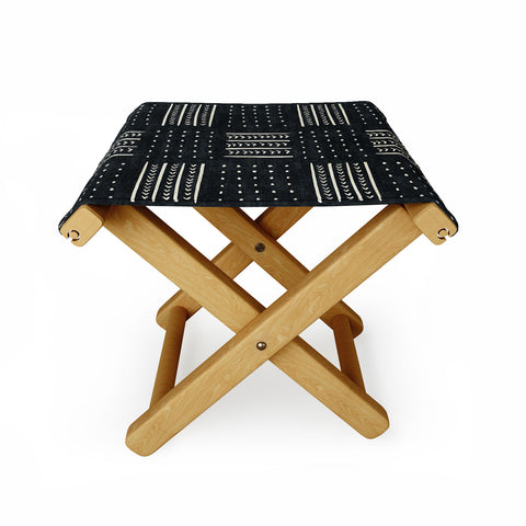 Becky Bailey Mud cloth in black and white Folding Stool