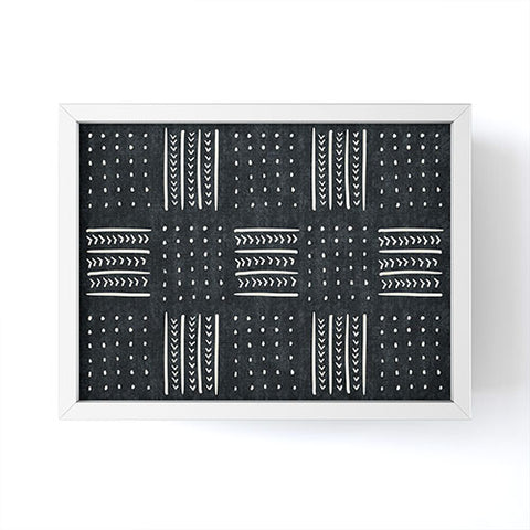 Becky Bailey Mud cloth in black and white Framed Mini Art Print
