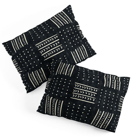 Becky Bailey Mud cloth in black and white Pillow Shams