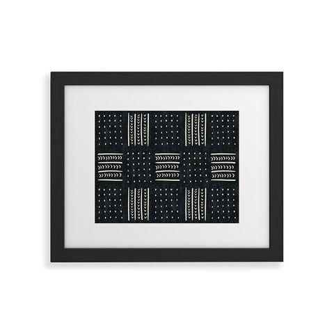Becky Bailey Mud cloth in black and white Framed Art Print