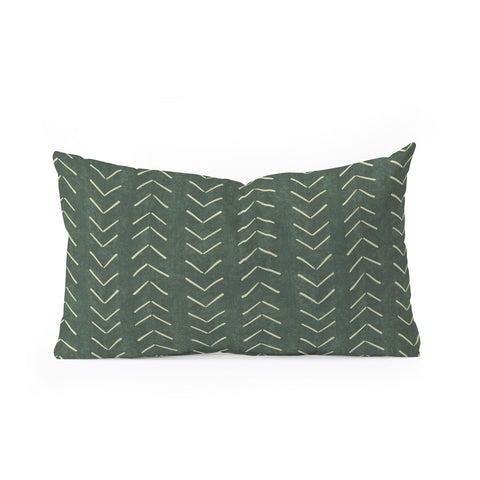 Becky Bailey Mudcloth Big Arrows in Leaf Green Oblong Throw Pillow