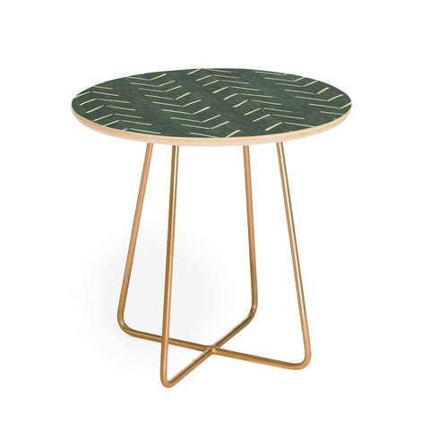 Becky Bailey Mudcloth Big Arrows in Leaf Green Round Side Table