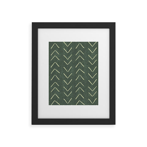 Becky Bailey Mudcloth Big Arrows in Leaf Green Framed Art Print