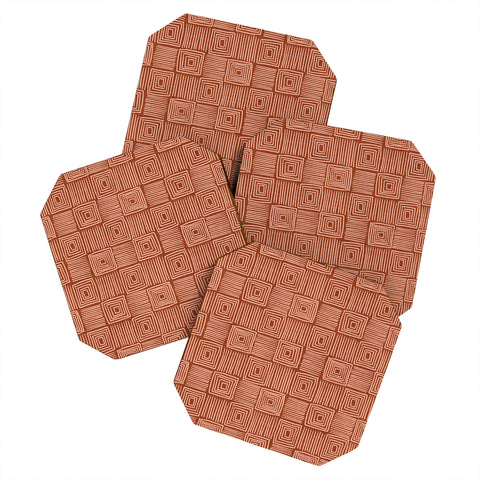 Becky Bailey Oasis in Rust Coaster Set