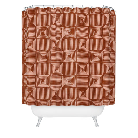 Becky Bailey Oasis in Rust Shower Curtain