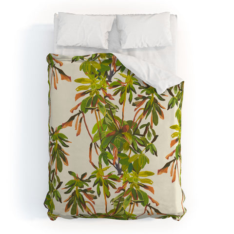 Becky Bailey Rhododendron Plant Pattern Duvet Cover