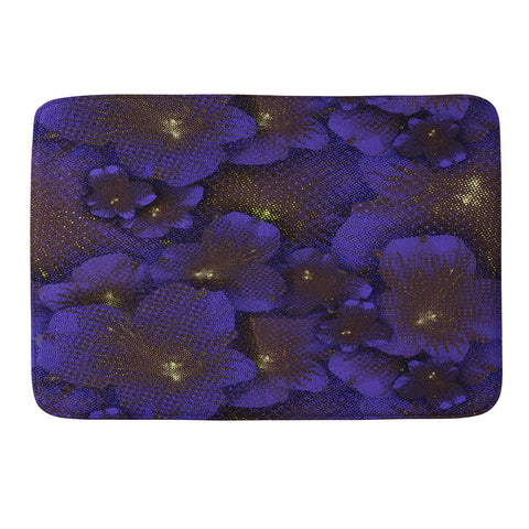 Bel Lefosse Design Electric Blue Orchid Memory Foam Bath Mat