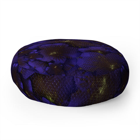 Bel Lefosse Design Electric Blue Orchid Floor Pillow Round