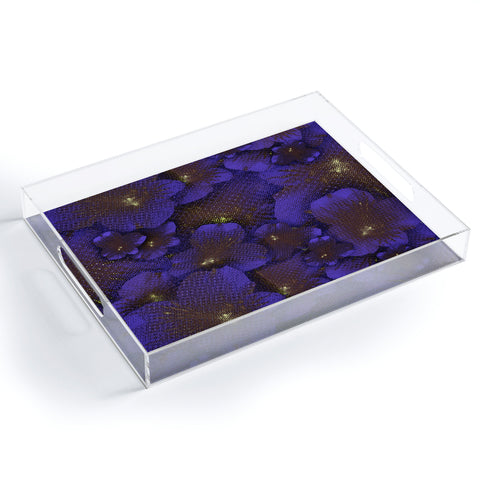 Bel Lefosse Design Electric Blue Orchid Acrylic Tray