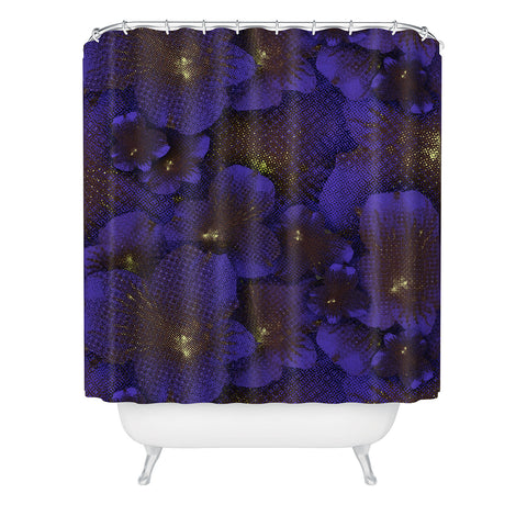 Bel Lefosse Design Electric Blue Orchid Shower Curtain
