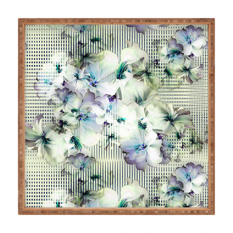 Bel Lefosse Design Flowers And Lines Square Tray