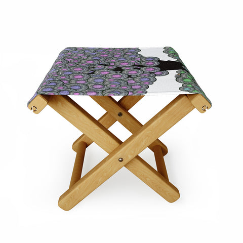 Belle13 Abstract Tree And Hedgehog Folding Stool