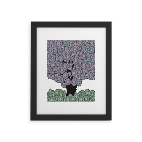 Belle13 Abstract Tree And Hedgehog Framed Art Print