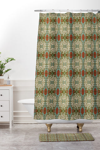 Belle13 Abstract Tree Deco Pattern 1 Shower Curtain And Mat